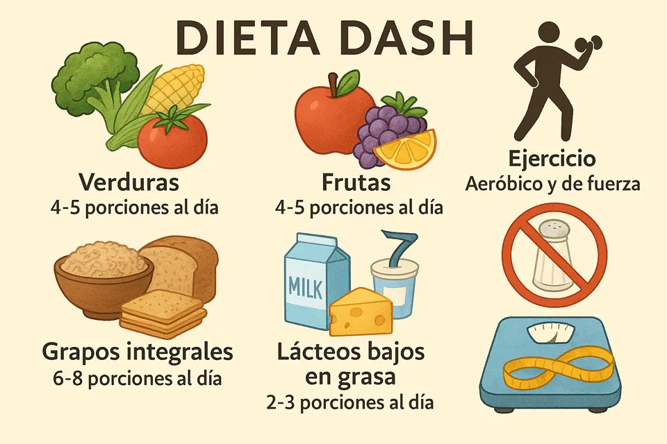 porciones de alimentos de la dieta DASH